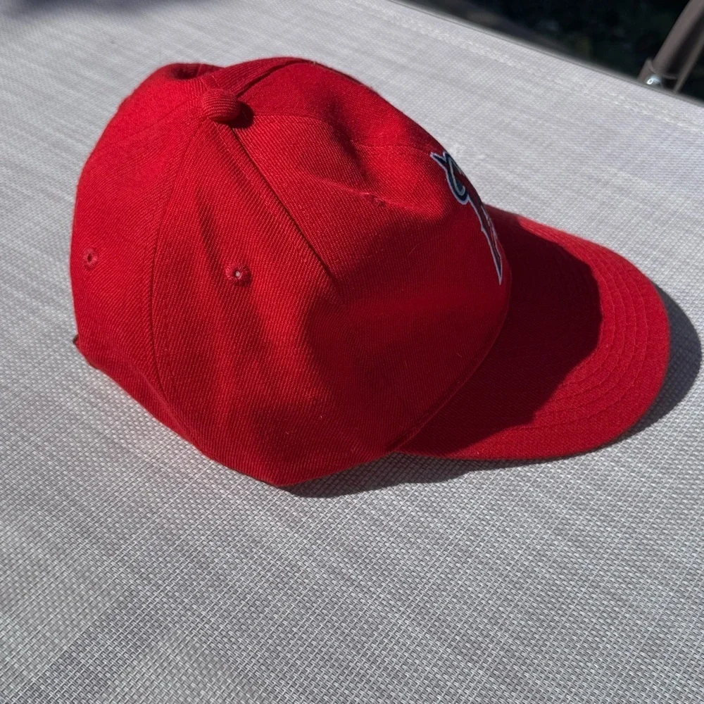 Los Angeles Angels Baseball MLB Hat Cap Radio Am 830 Red Adjustable